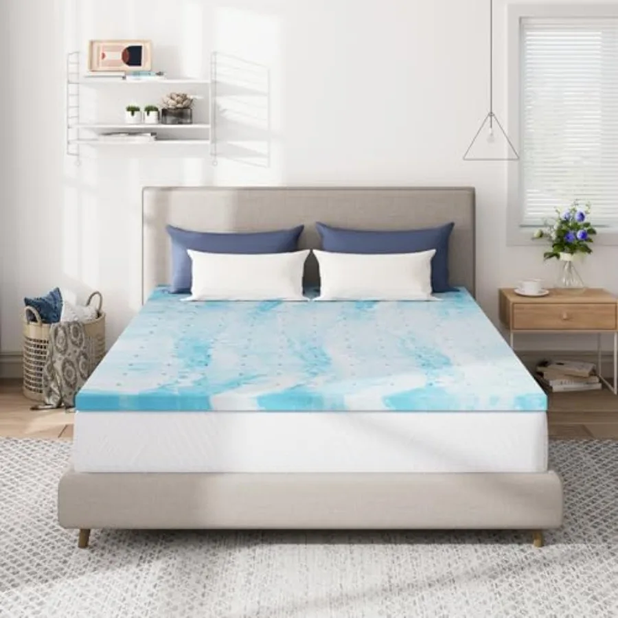

Memory Foam Mattress Topper Size Gel Infused Memory Foam Bed Topper for Back Pain Relief Cooling Mattress Pad CertiPUR-US Certi