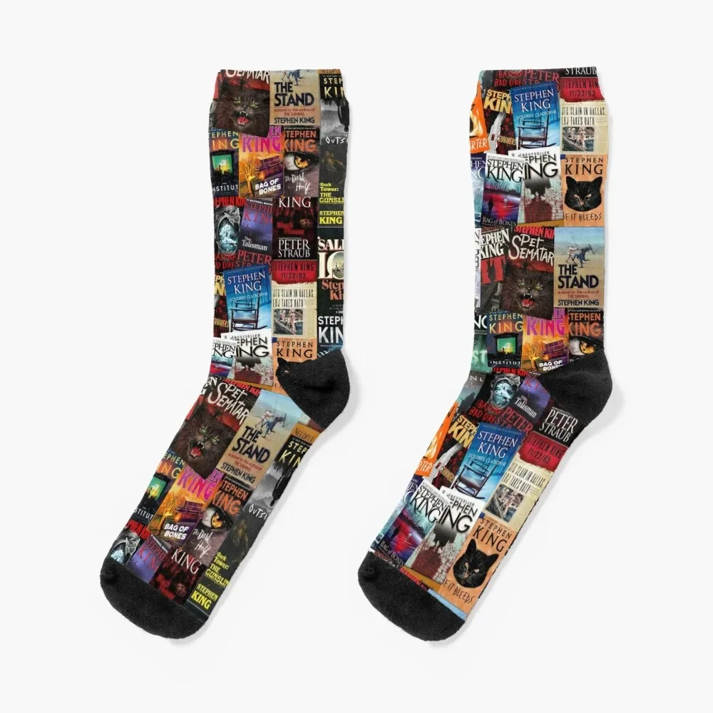 

Stephen King Book Covers, Horror Bookworm Socks cool golf hip hop Socks Man Women's