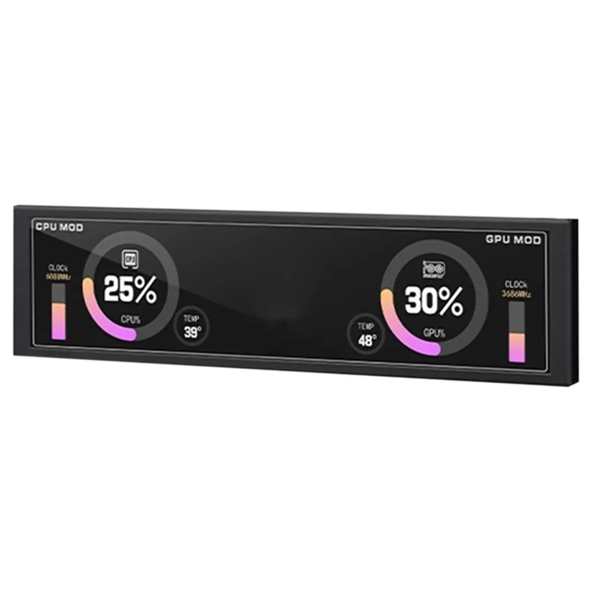 Display Built-in PC Case Secondary Screen 9.2-Inch HD Custom Dynamic Theme Without AIDA or Graphics Card Black