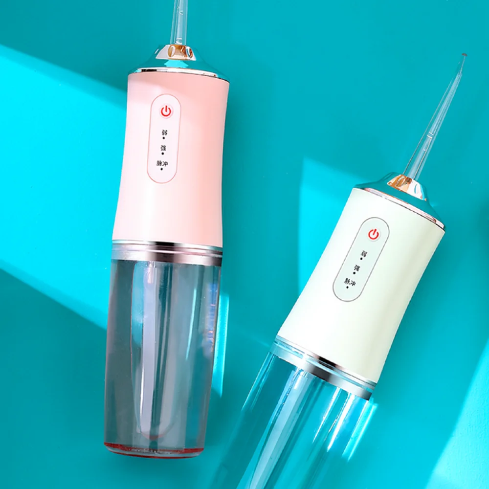 Portable Water Flosser Electric Oral Irrigator Rechargeable Dental Teeth Cleaning Device For Home And Travel Usage