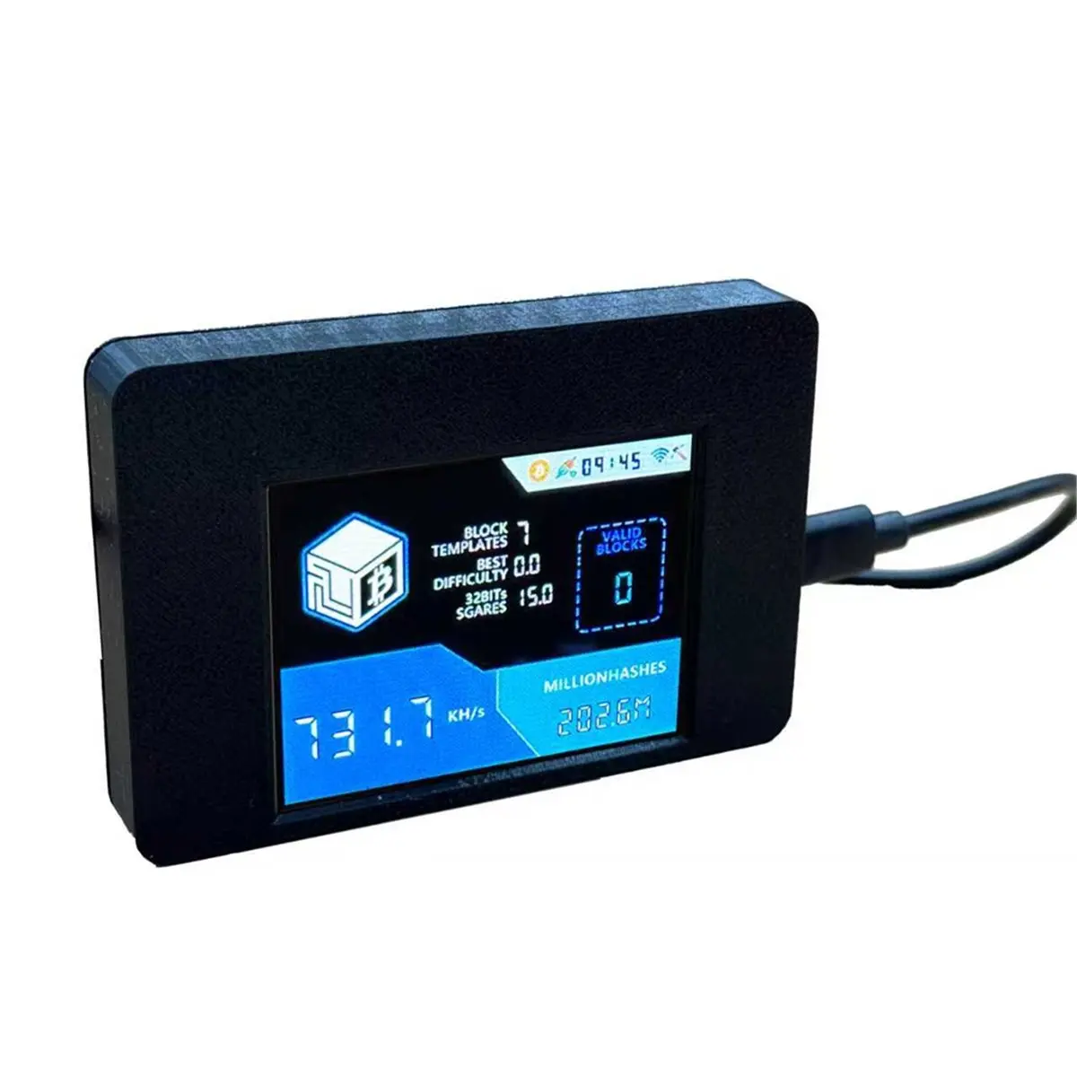 ~【On Sale】Upgraded NMMinering NerdMinerV2 BTC Solo Miner 735Kh/S 2.8 Inch Smart Touch Screen Bitcoin Crypto Miner