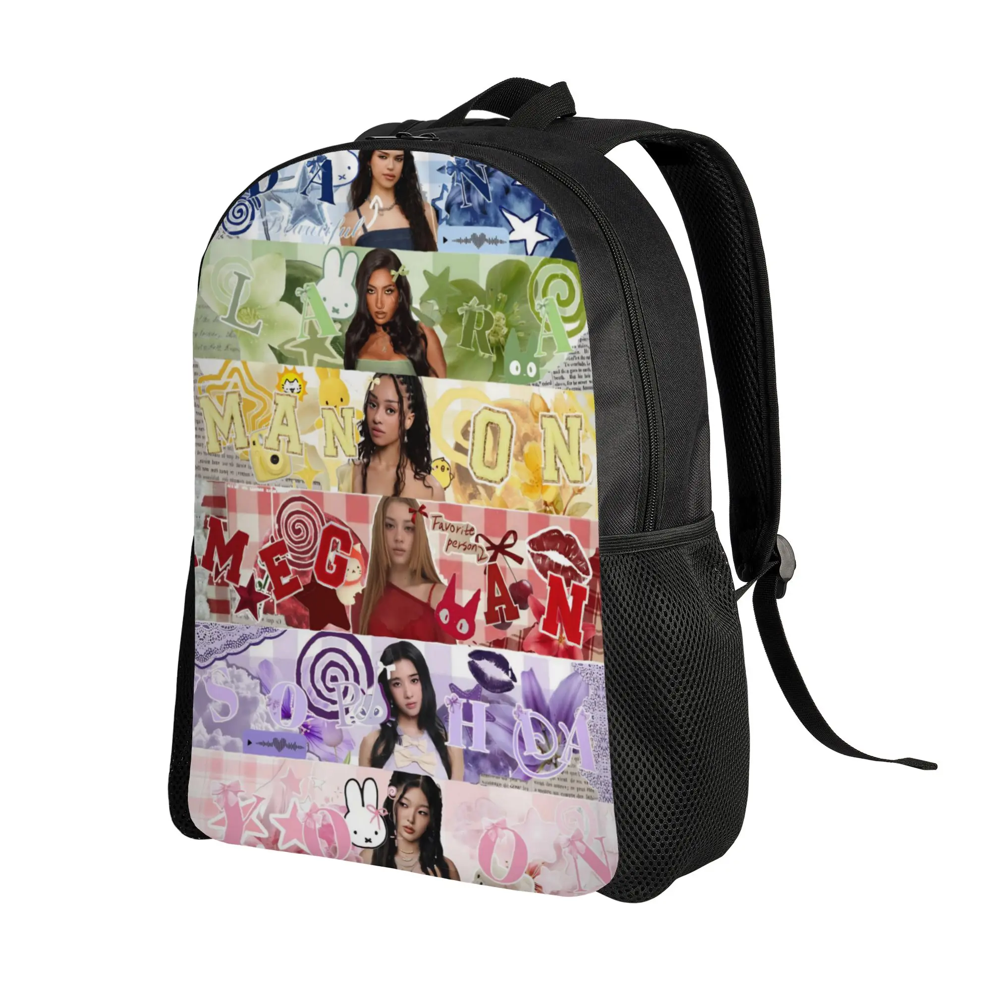 Katseye Music Girl Group Backpack  Stylish Backpacks Female University Print High School Bags High Quality Rucksack