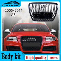 For Audi A6/S6 C6 2005 2006 2007 2008 2009 2010 2011 Car Front Bumper Grille Centre Panel Styling Upper Grill (For RS6 style)