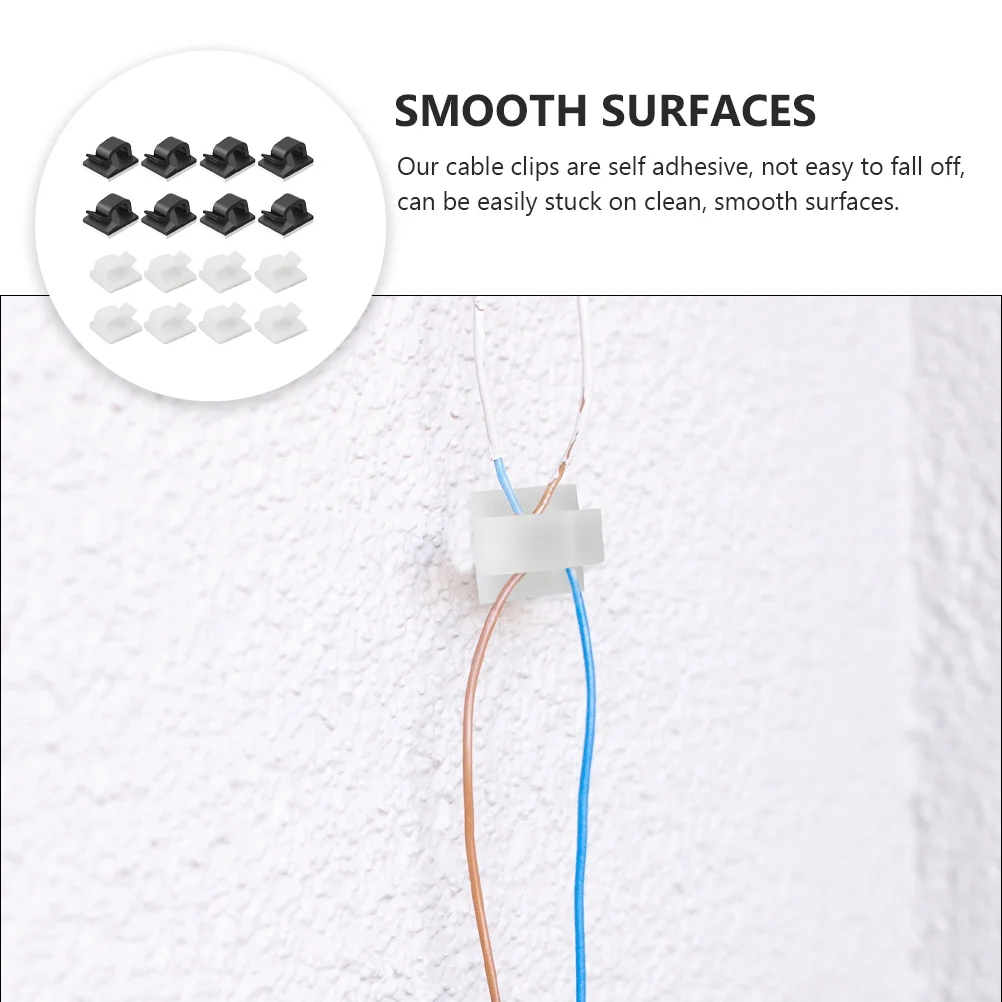 

60pcs Self Adhesive Cable Clips Wire Organizer Fixture Clamp for Wires Car Home Office Durable Easy Stick Rip Clean Storage