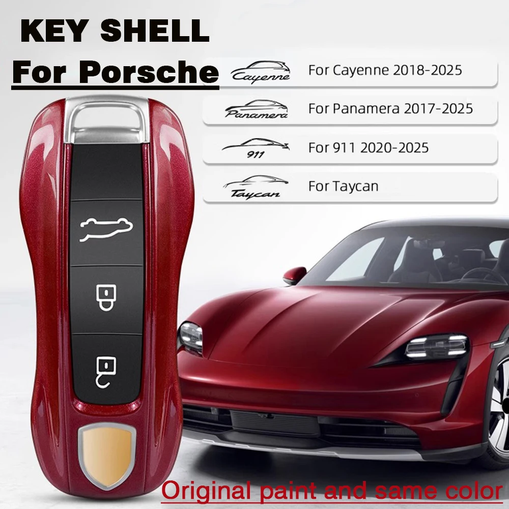 

For Porsche Cayenne 9ya 9yb Panamera 971 911 Targe Taycan Macan 95b Cayman 718 Boxster 2014-2025 Car Remote Smart Key Case Cover