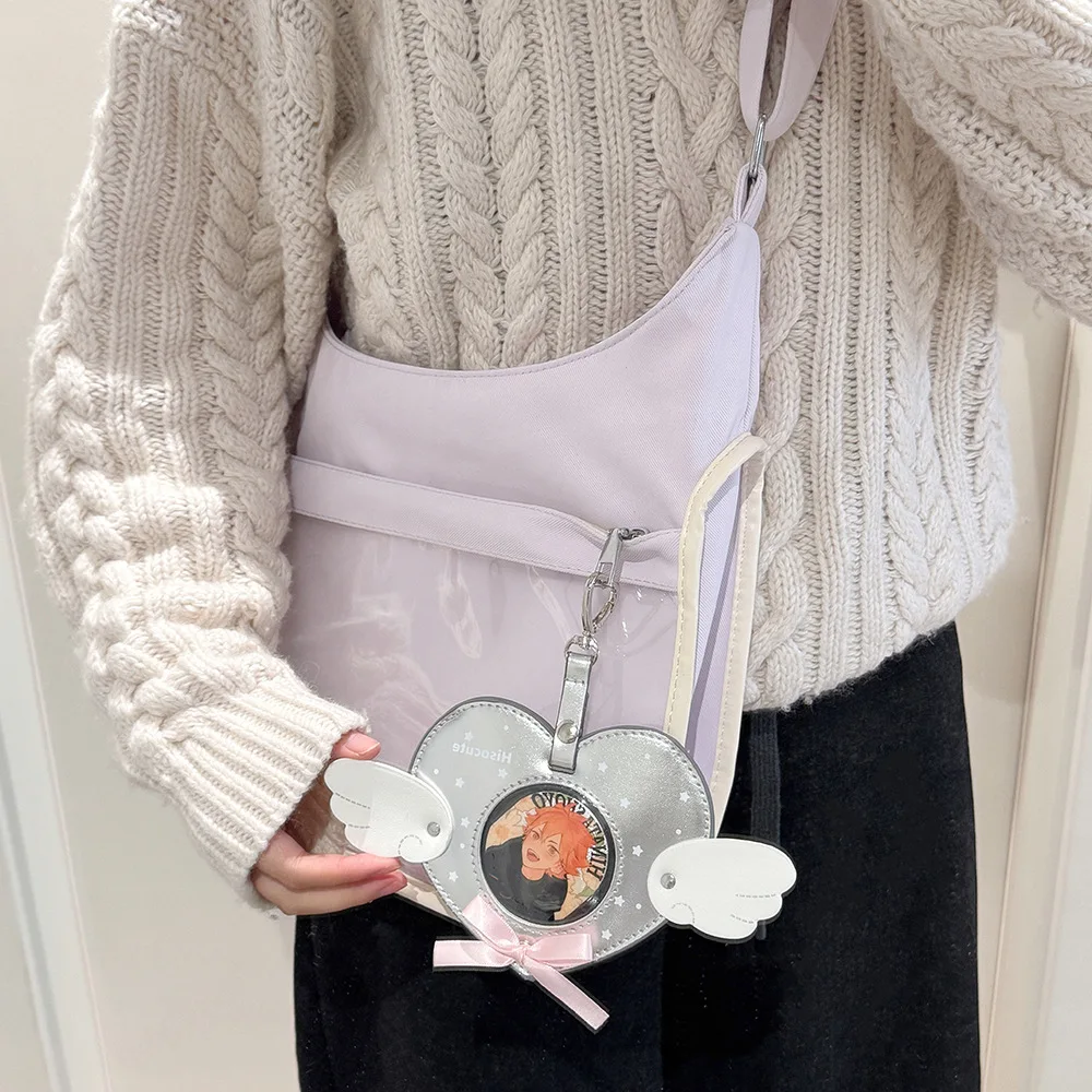 Heart-Shaped Wings Pendant Squishy Card Holder Mini Picture Frame Keychain DIY for Loved Ones