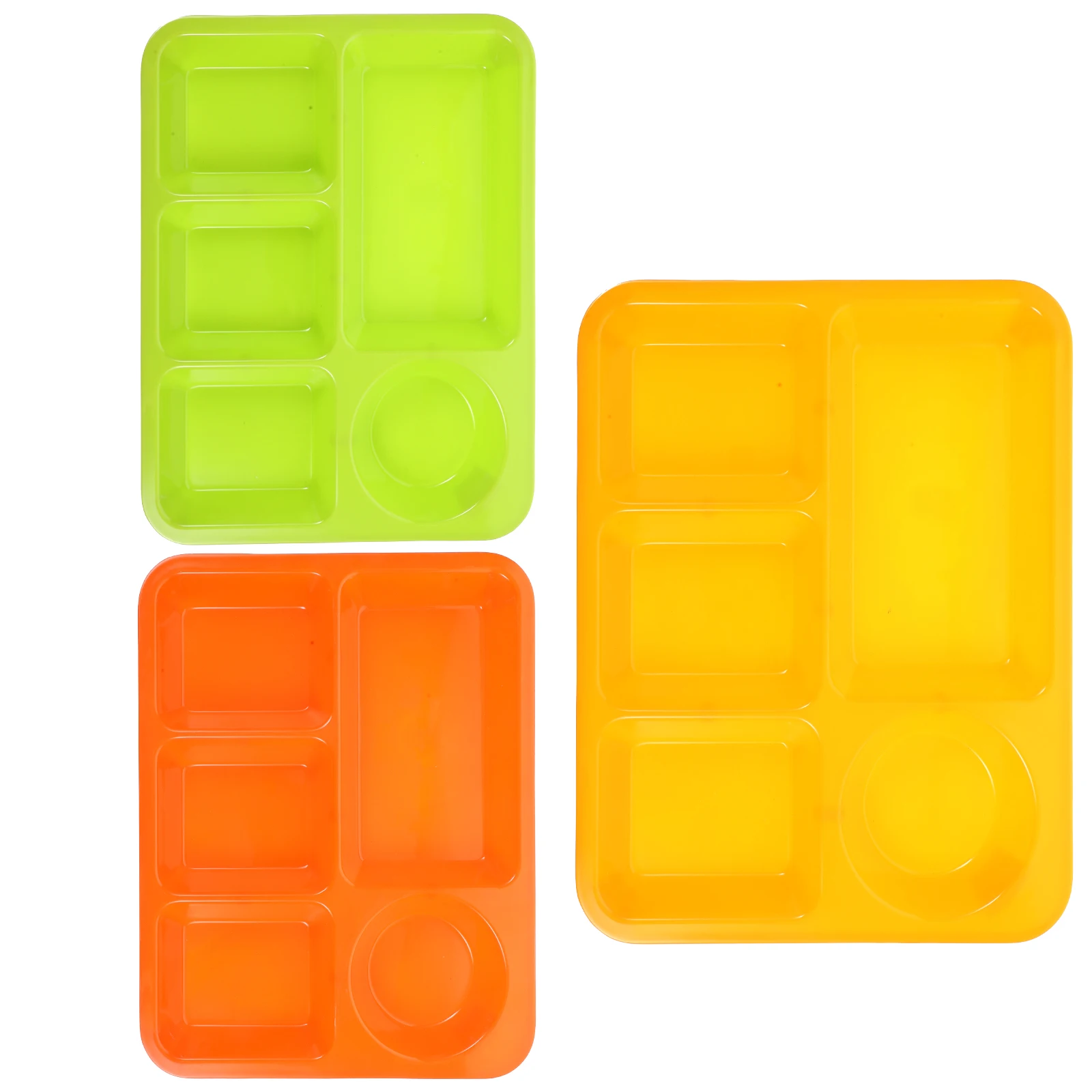 

3 Pcs Anti-fall Partition Plate White Food Tray with Dividers Meal Prep Container