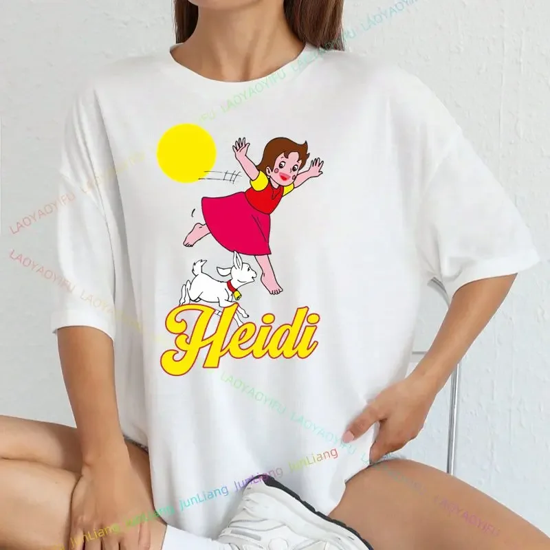 Men's T-shirt Heidi Novel printed shirt Short sleeve round neck anime T-shirt Fashion breathable loose unisex clothing