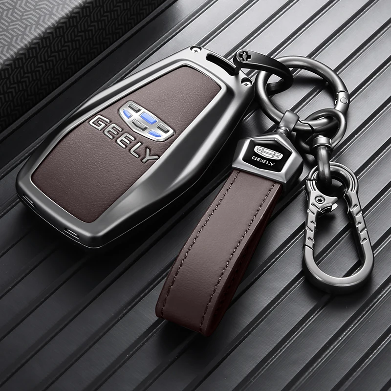 Key Case For Geely Monjaro Coolray Emgrand Okavango Premium Zinc Alloy Remote Key Cover Full Cover Anti Fall Car Accessories
