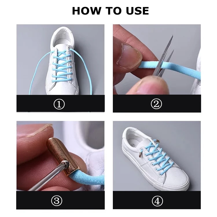 1คู่สีทึบครึ่งวงกลม Shoelaces ยืดหยุ่นไม่มี Tie Laces รองเท้าเด็กผู้ใหญ่ Quick ขี้เกียจรองเท้าผ้าใบรองเท้ารองเท้า Laces strings