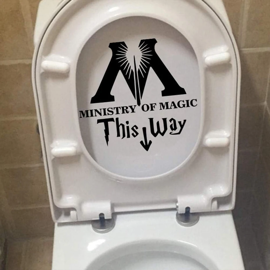 MINISTRY OF MAGIC Wall Decal Toilet Sticker Bathroom Toilet Cover Sticker Wc for Home Decoration