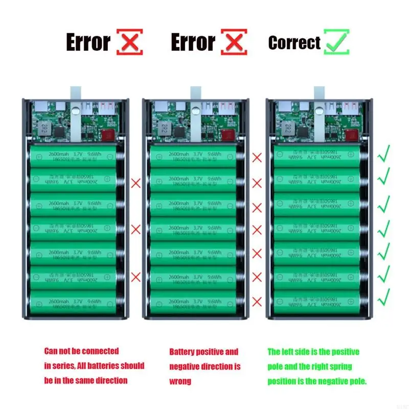 918C T21 لتقوم بها بنفسك USB الطاقة المتنقلة للقذيفة مع أضواء الشحن اللاسلكي لصندوق شاحن البطارية USB شاشة ديجيتال 5 فولت-2.1