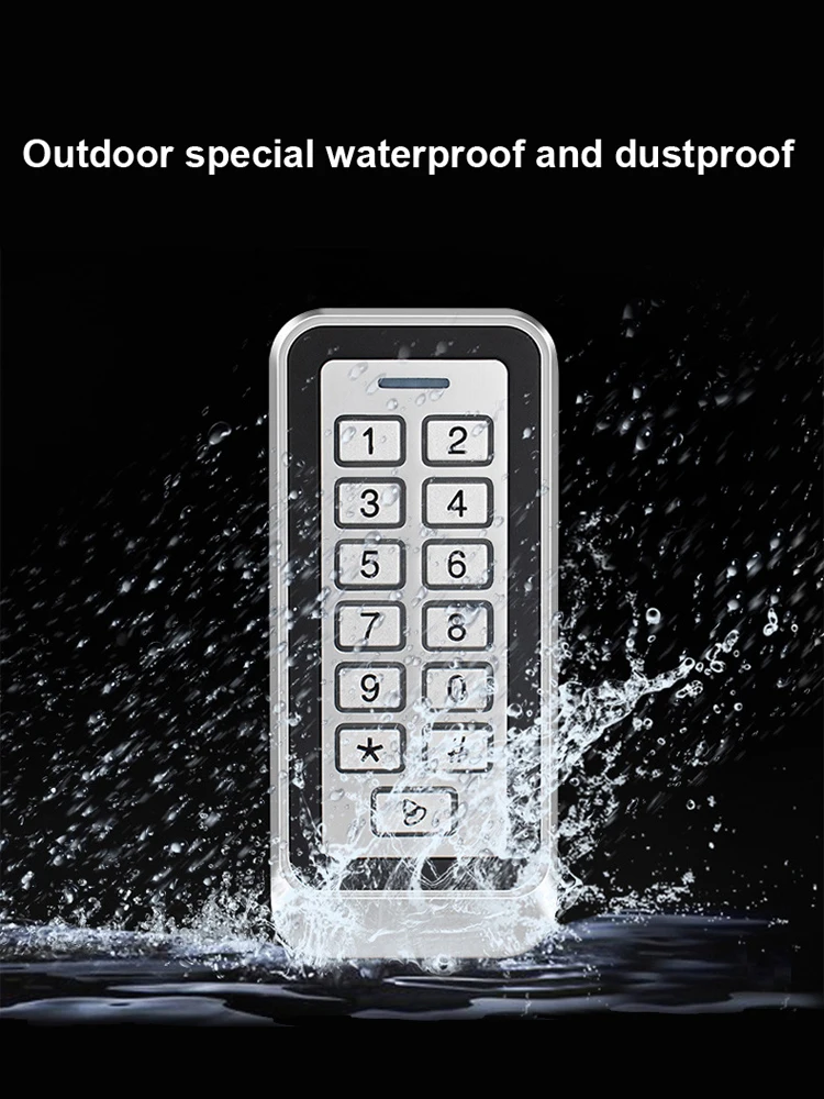 IP67 방수 금속 키패드 근접 카드가있는 125Khz RFID 도어 액세스 제어 시스템 1000 Us 용 독립형 액세스 컨트롤러