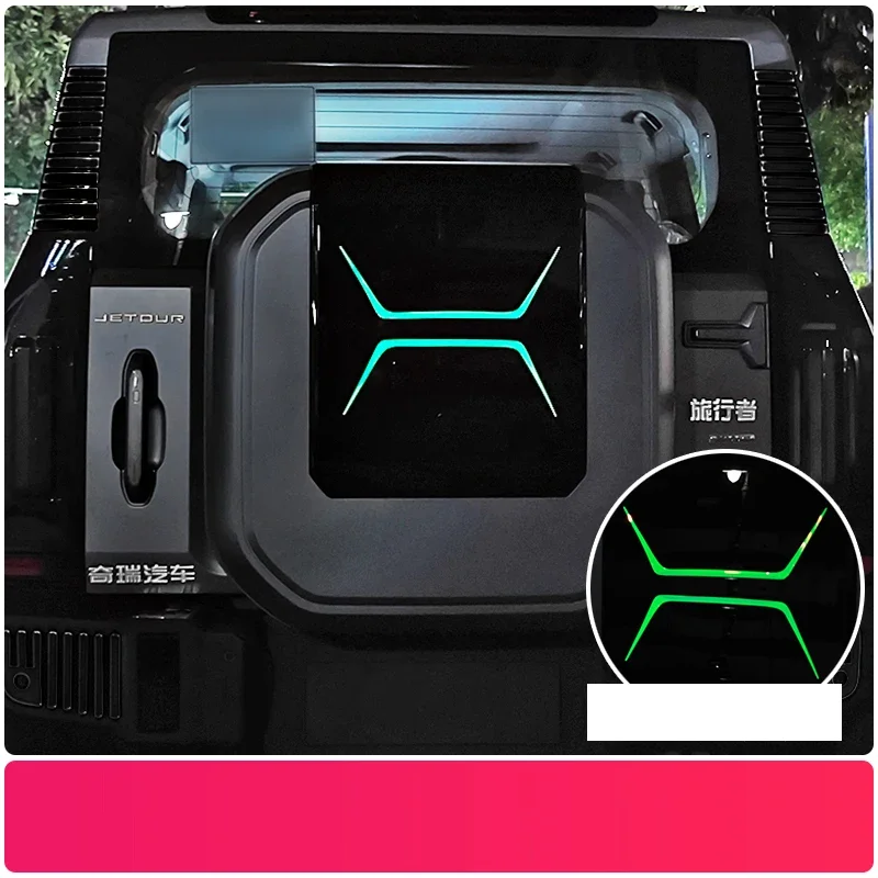

For Chery Jetour T2 2024 2023 Car Rear Tire Cover Sticker Embossed Trunk Lid Warning Auto Accessories Sticker Decorative Strip