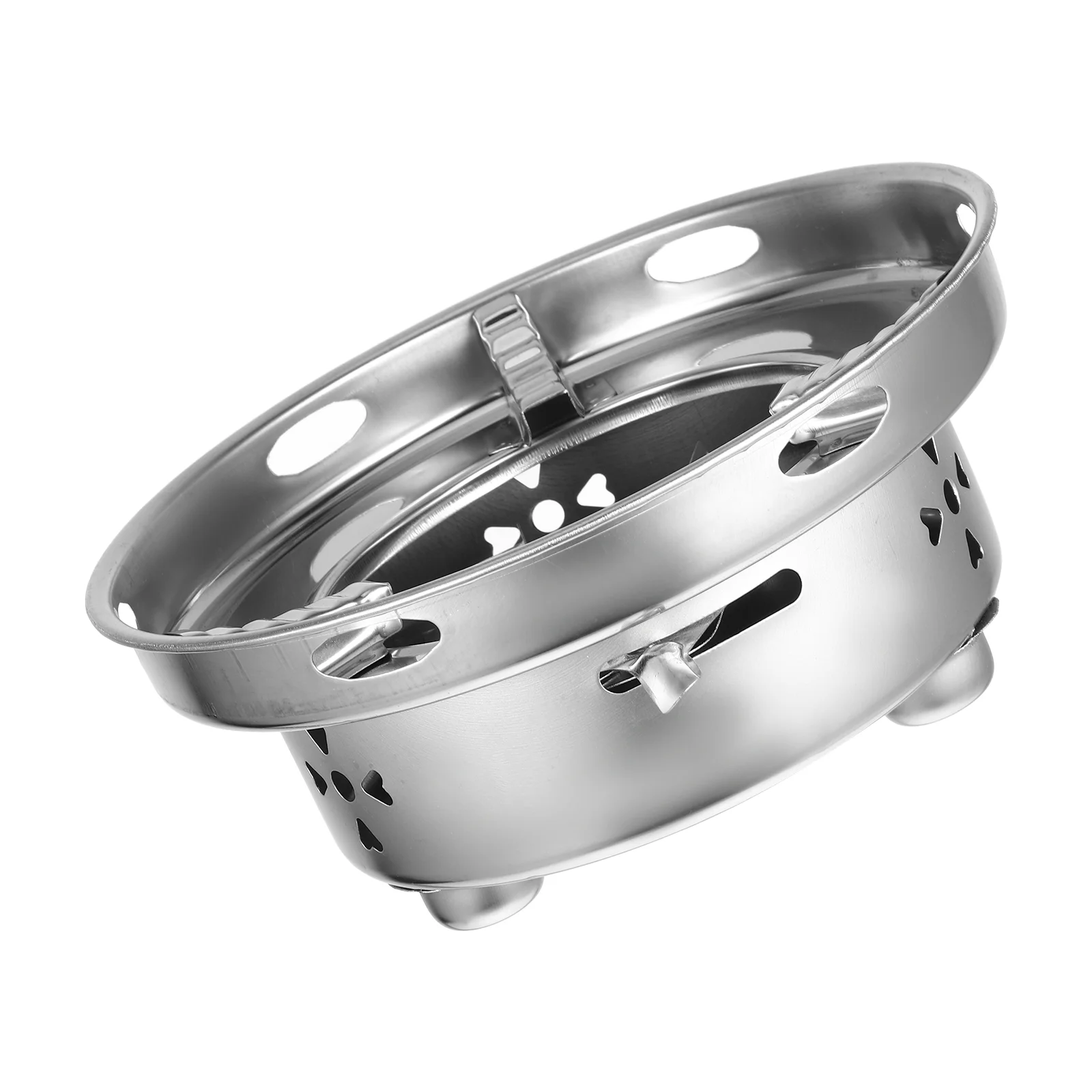 

Alcohol Stove Portable Camping Cookware Hot Pot Windproof Mini Stainless Steel Home Burner