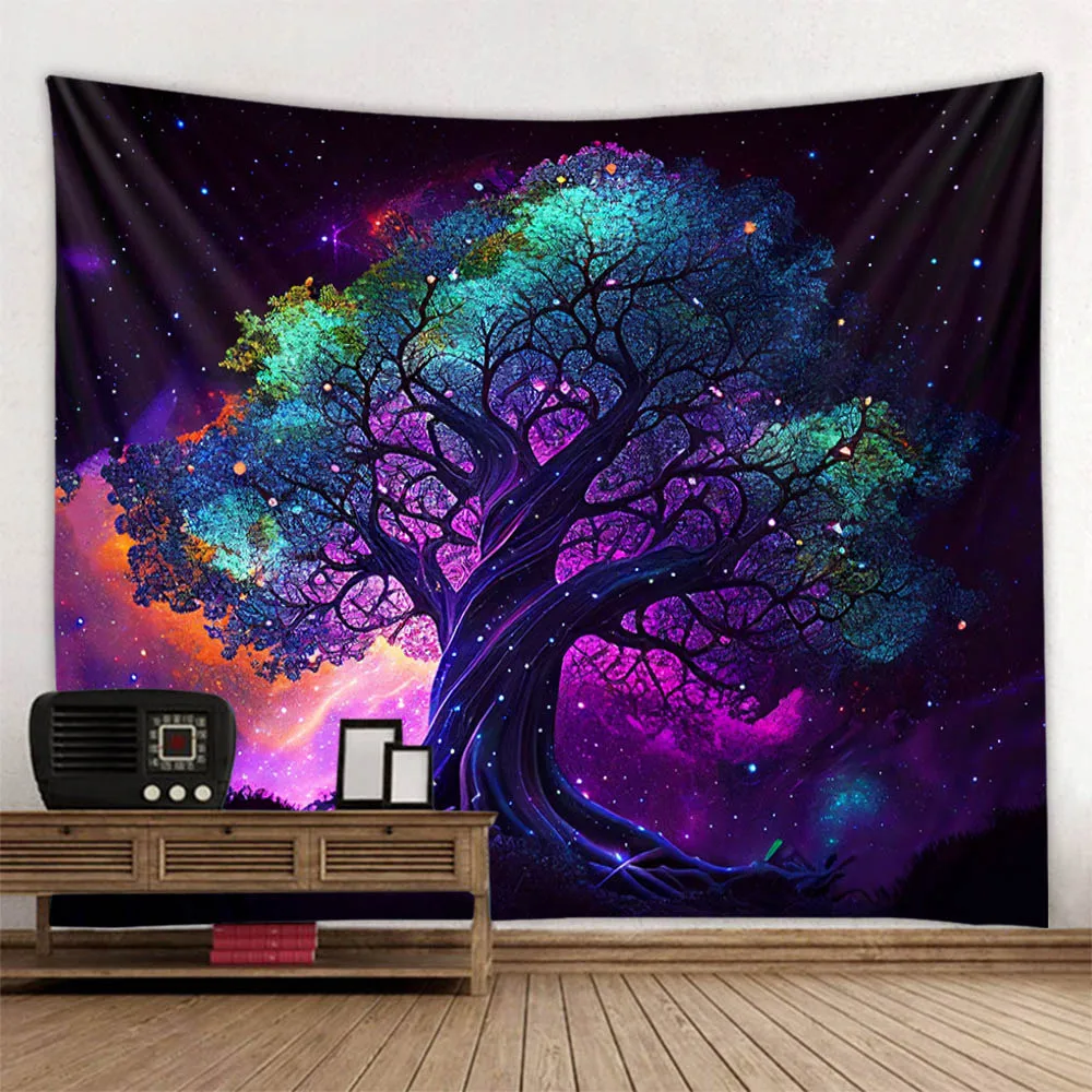 Tree of Life Tapestry Kawaii Bedroom Decoration Mandala Home Wall Decoration Blankets Aesthetics Living Room Hanging Cloth