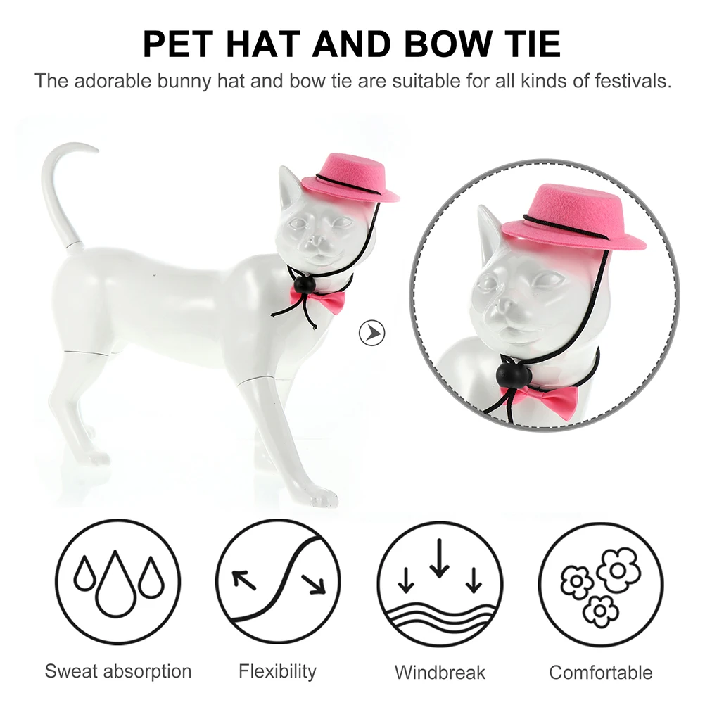 

1 Set Pet Hats Bow Ties Small Stylish Accessories Cute Cloth Bowknots Party Birthday Decorations Lightweight Reusable Pet Photo