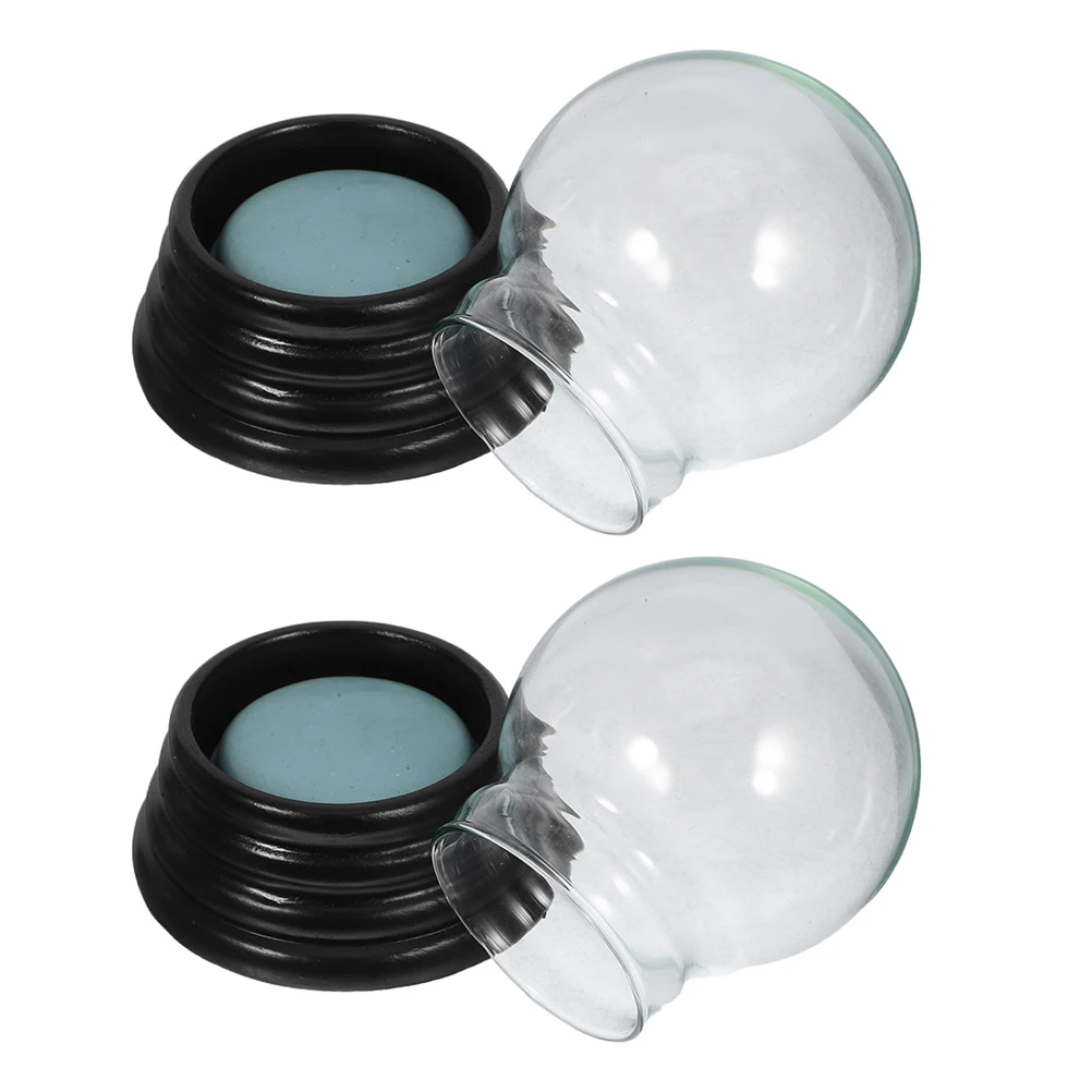 

2 Pcs Christmas Snowflakes Hood DIY Landscape Globe Jar Accessories Rubber Craft