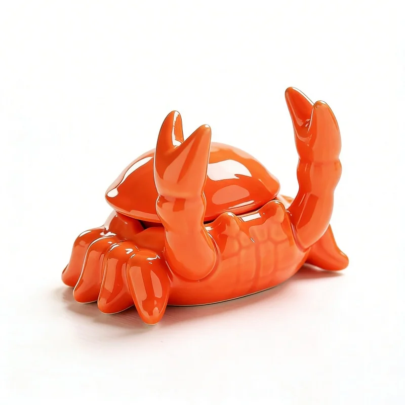 

Novel Crab-Shaped Windproof Ceramic Ashtray. Ocean Animal Ashtray. Suitable For Decoration On The Living Room, Bar Table