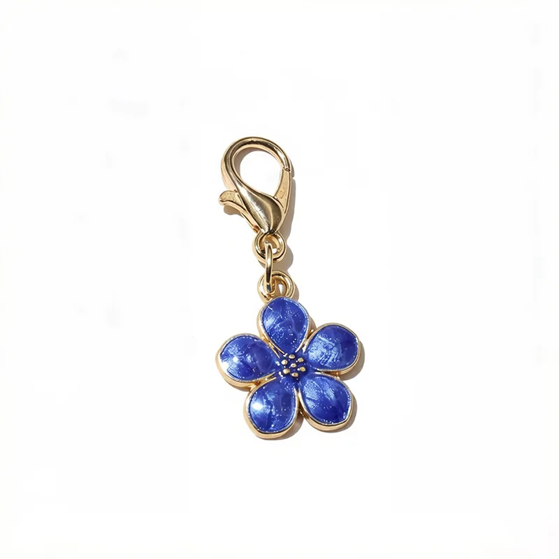10pcs Lobster Clasp with Enamel Flower Charms