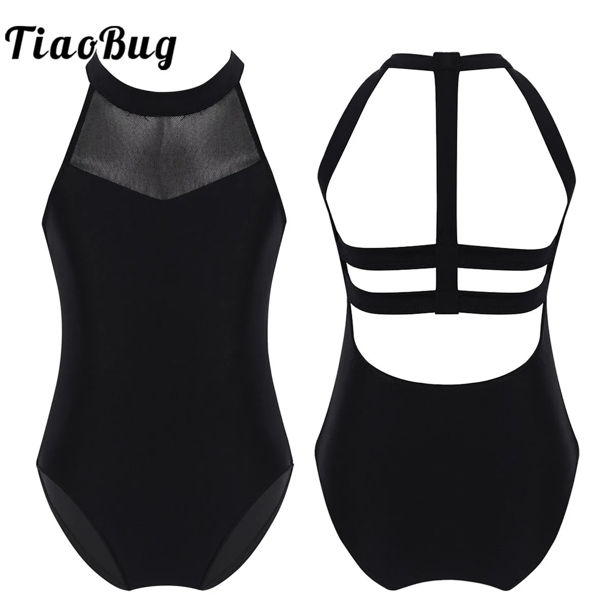 

Hollow Back Ballet Dance Leotards Kids Girls Sleeveless Gymnastics Leotard Workout Unitard Bodysuit Stage Performance Clothes