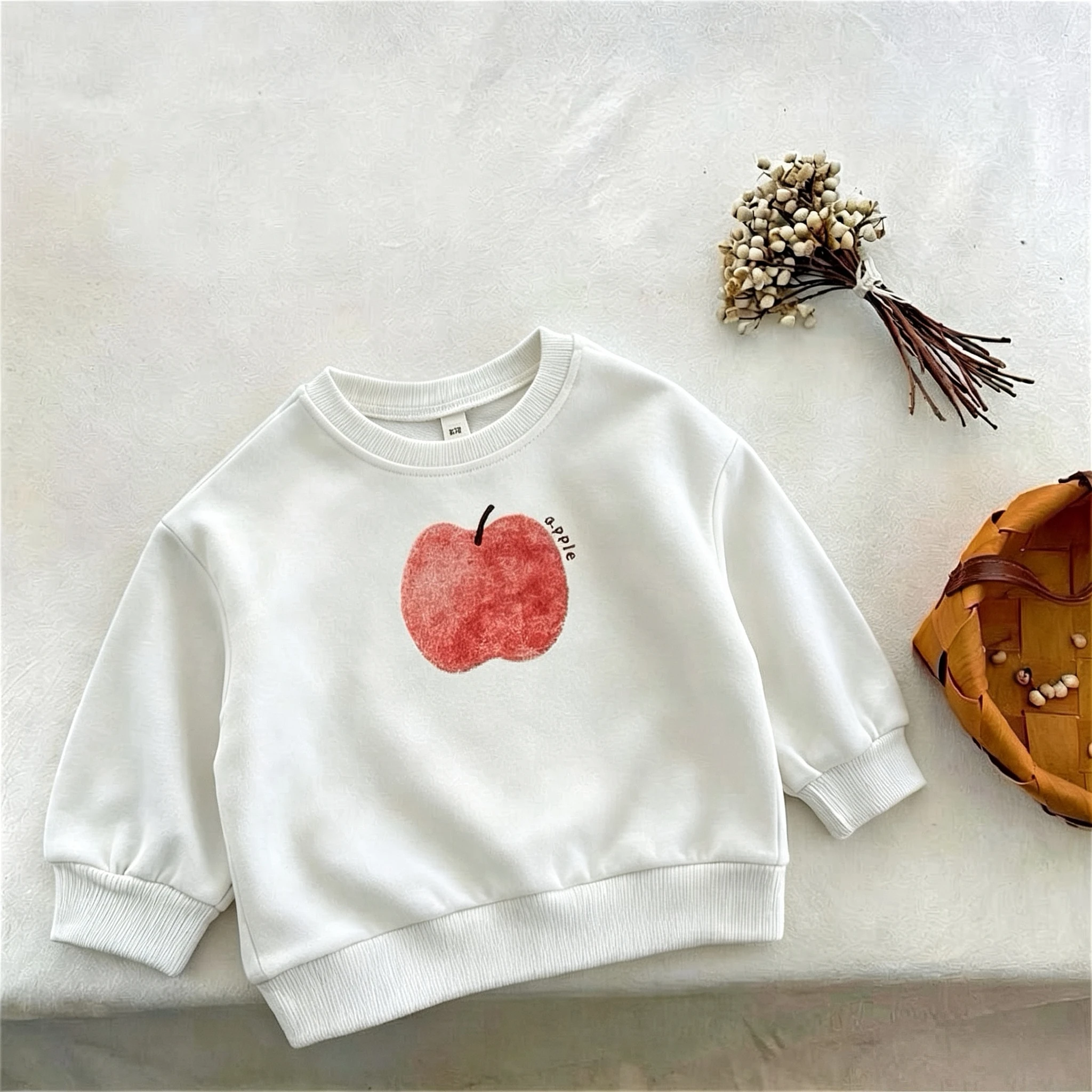 Fruit Pattern Children's Sweatshirts Fashion New Autumn Clothing Simple Versatile Long Sleeve Crewneck Hoodie Kids Costume Tops