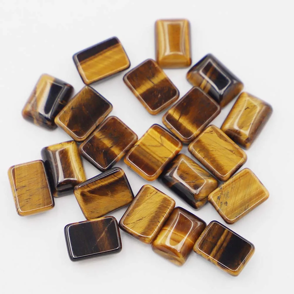 Hot Natural Stone Tiger Eye Square Shape CAB Cabochon Bead for Jewelry&Clothes Accessories 14x10mm Wholesale 50Pcs Free Shipping