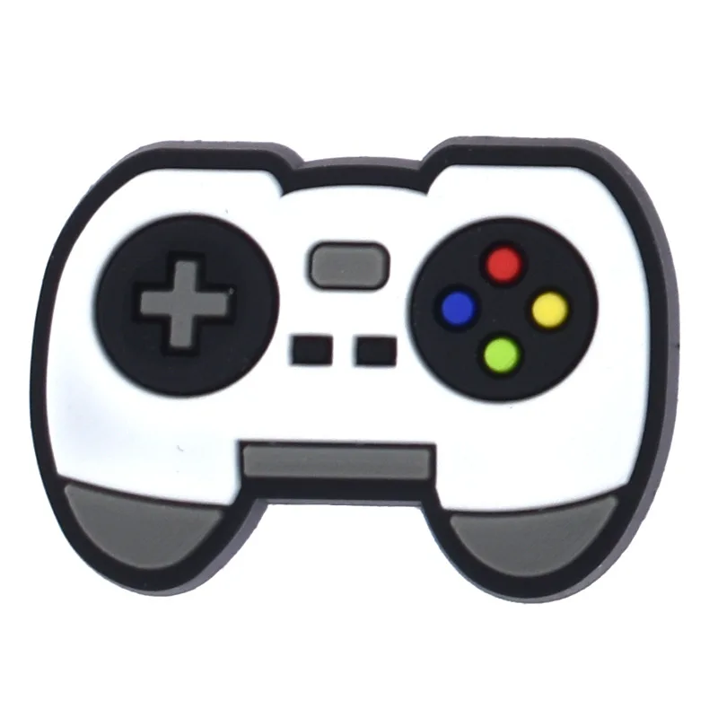 Großhandel 1 stücke PVC Schuh zubehör für Krokodile Charms Gamepad Abzeichen Frauen Clogs Schnalle Kinder Pins Männer Dekoration Jeans Weihnachts geschenk