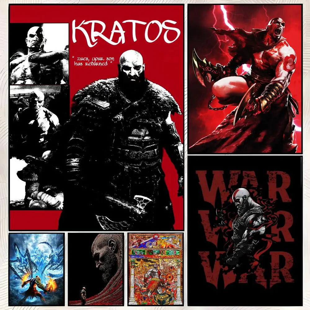 Epic Game G-God of War Poster HD PP Papier Wasserfester Wandkunstdruck für Schlafzimmer und Wohnzimmerdekoration