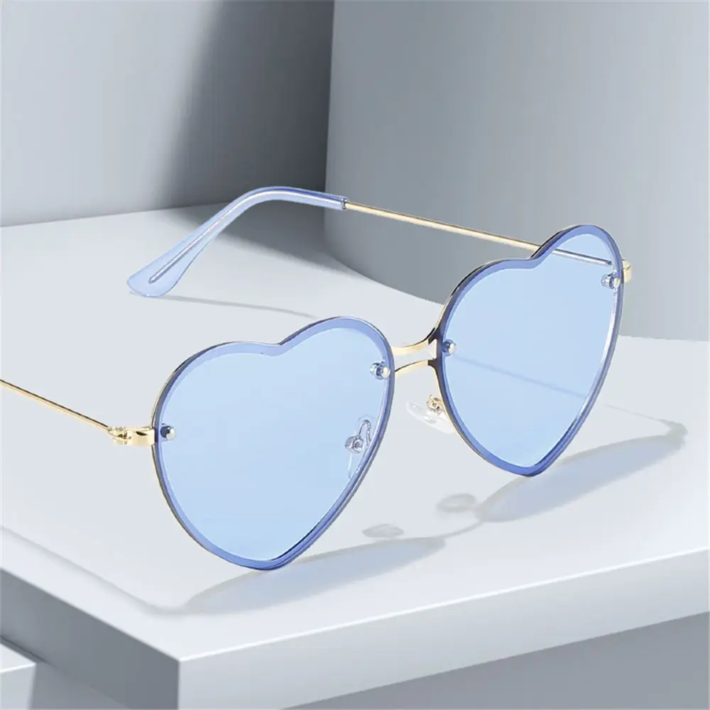 Trending Glasses Halloween Sun Glasses for Women Rimless Heart Sunglasses Love Heart