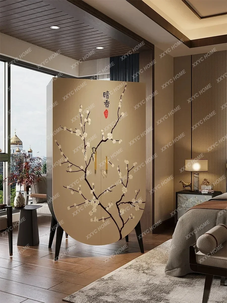 LNew Chinese Style Solid Wood Clothes Storage Multi-Functional Locker Wall Integrated Custom Cabinet