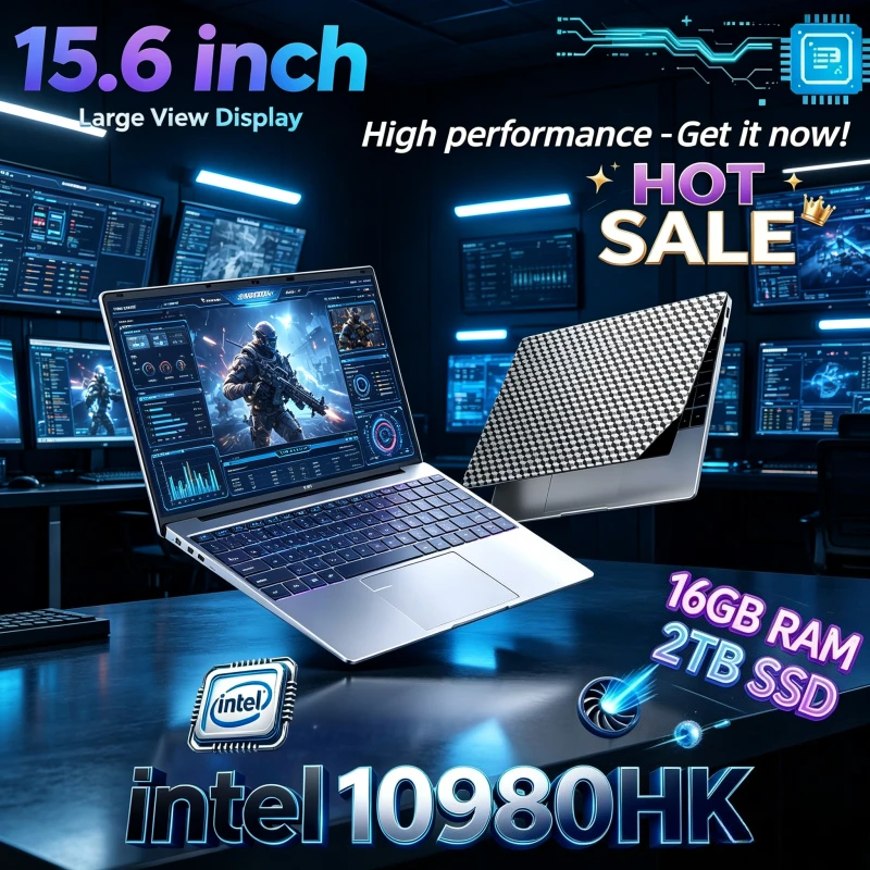 Portable Intel Core i9 10980HK 15.6-Inch Laptop Computer, High-Performance Notebook PC 2TB SSD Storage 32GB RAM for Study Office