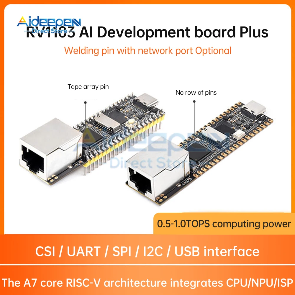 Luckfox Pico Plus,RV1103 Linux Micro Development Board,Integrates ARM Cortex-A7/RISC-V MCU/NPU/ISP Processors,With Ethernet Port