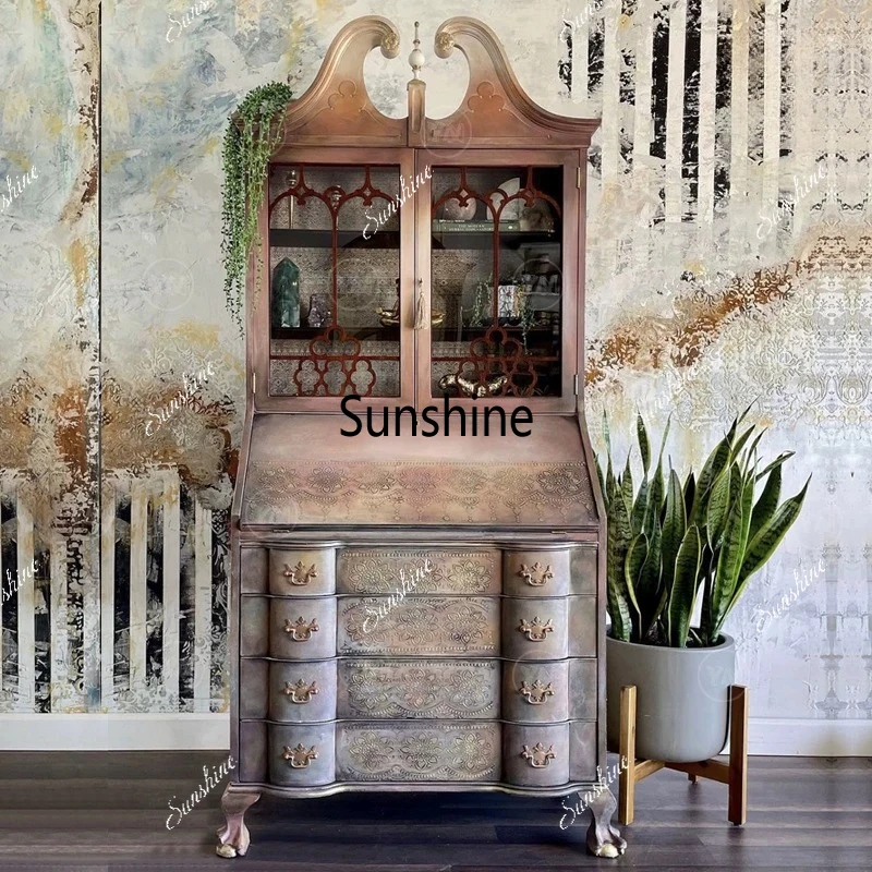 

American country wine cabinet, personalized and creative storage, large-capacity dining side, can be customized