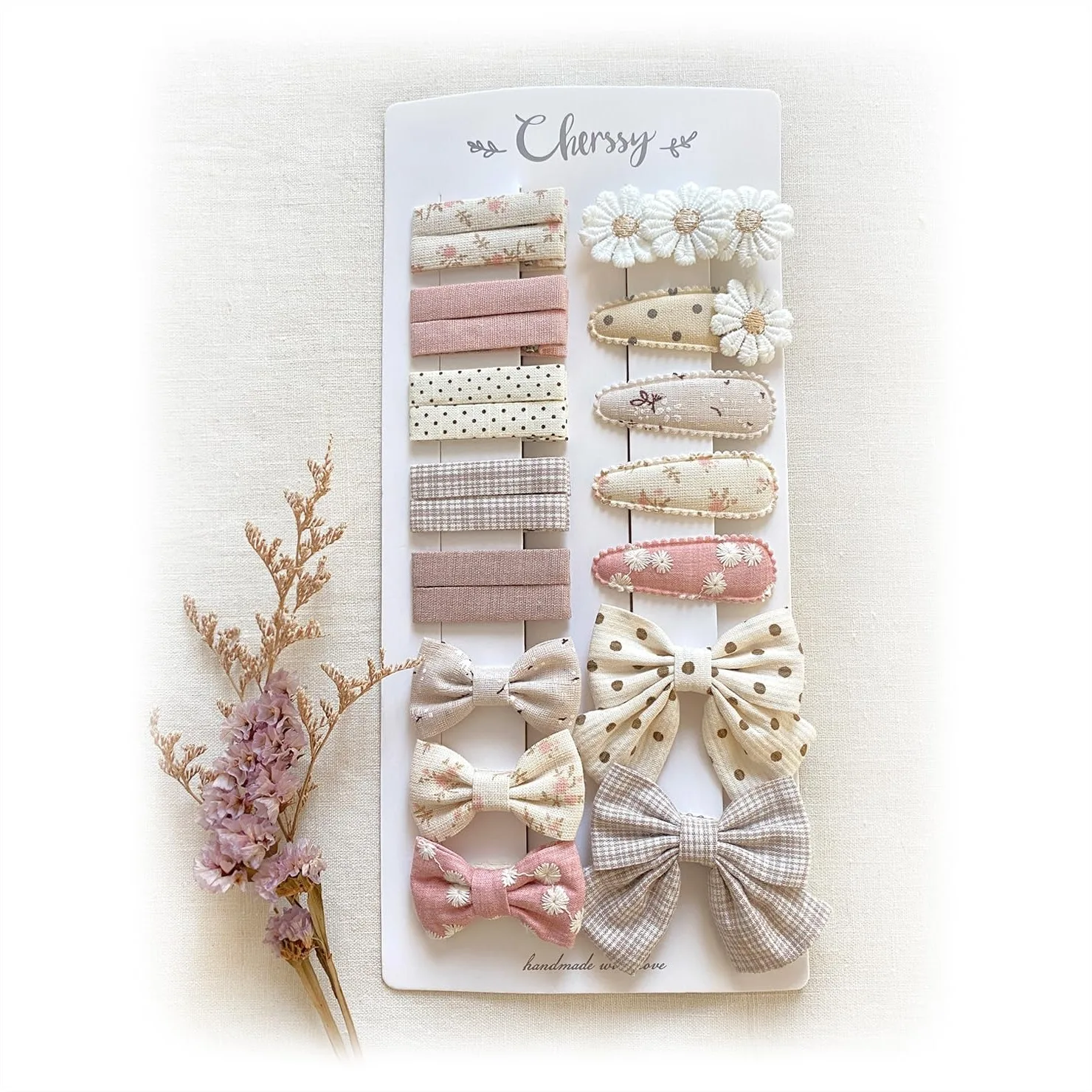 

Floral Hair Bow Clips for Little Girls 20 Pack Fully Lined Alligator Clips and Snap Hairpins Set Handmade Hair Accessories for Baby Toddler Kid
