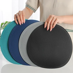 Kitchen Round Pot Holder Anti Scald Coaster Silicone Pan Pads Silicone Microwave Mat for Bowls Dishes Plates Hot Pot