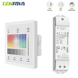 DALI LED Dimmer KIT DC 12V 24V LED Controller DT6 DT8 PWM Digital Dimming DALI Touch Panel Master For DIM CCT RGB RGBW LED Strip