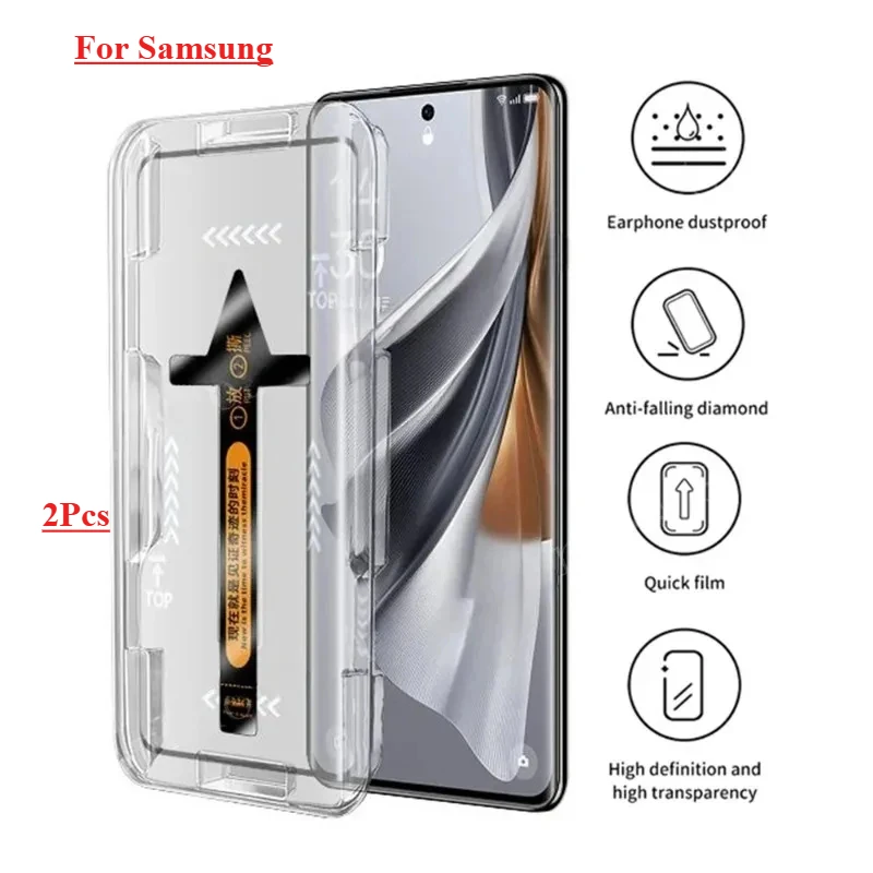 

2Pcs Premium Easy Install Tool Tempered Glass For Samsung Galaxy S25 Ultra S23 S24 S22 Plus Cover Screen Protector Film Glass
