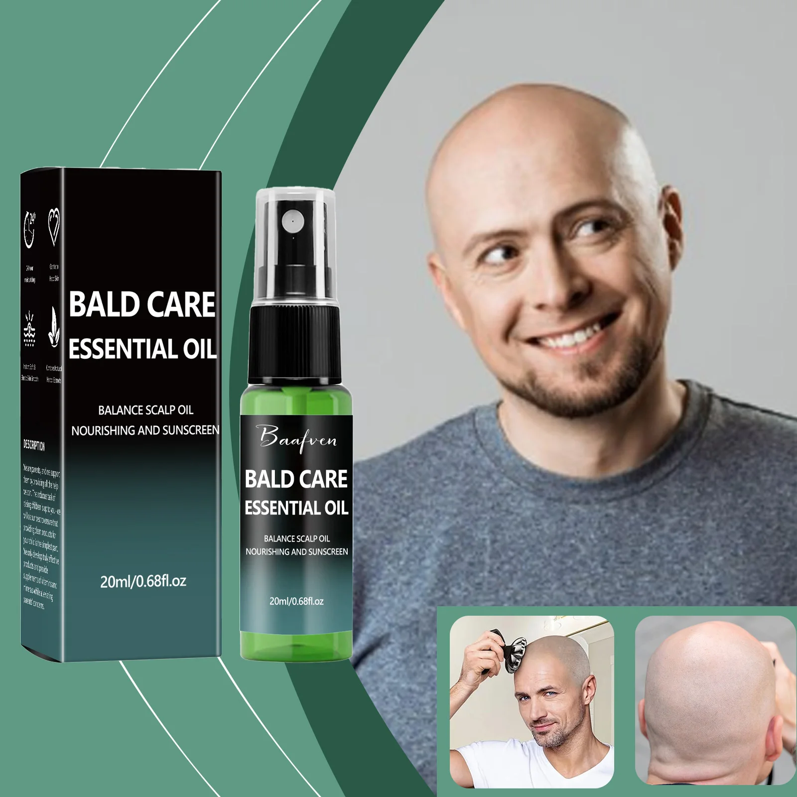 

Men's Bald Scalp Spray Aftershave Spray Hydrating Nourishing Moisturize Soften the Scalp Skin Refreshing Scalp Care
