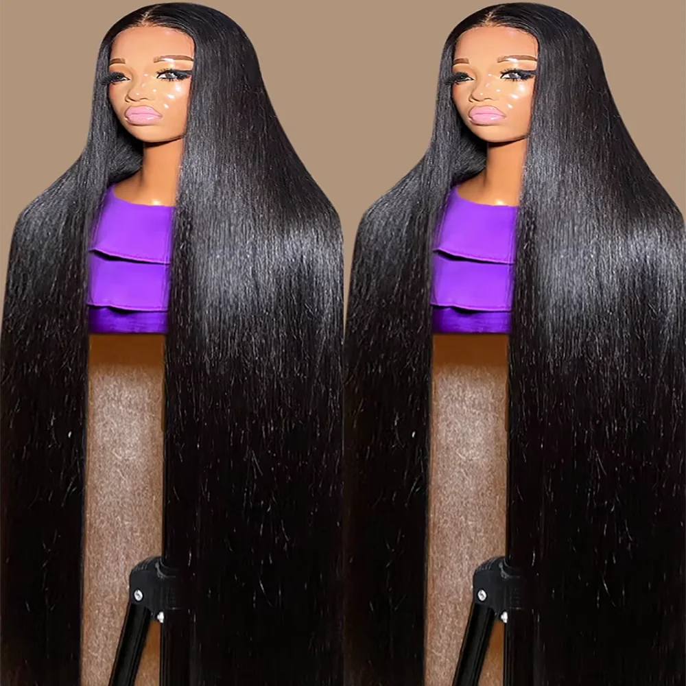 

13x6 Lace Frontal Human Hair Wigs 30 36 Inch Bone Straight Transparent 250 Density Brazilian Remy 13x4 Lace Front Wig For Women