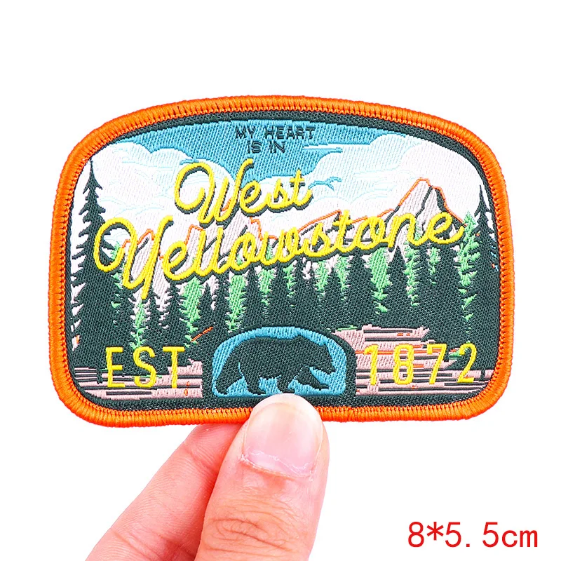 Outdoor Travel Patch Mountain Patches On Clothes Sew On Patches For Clothing Applique On Fabric Nature Adventure Badge Stickers