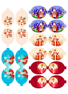 

Sinterklaas Christmas Santa Netherlands Hair Bow Shape Lychee Print Artificial Leather DIY Hair Bow Bag Crafts Faux Leather