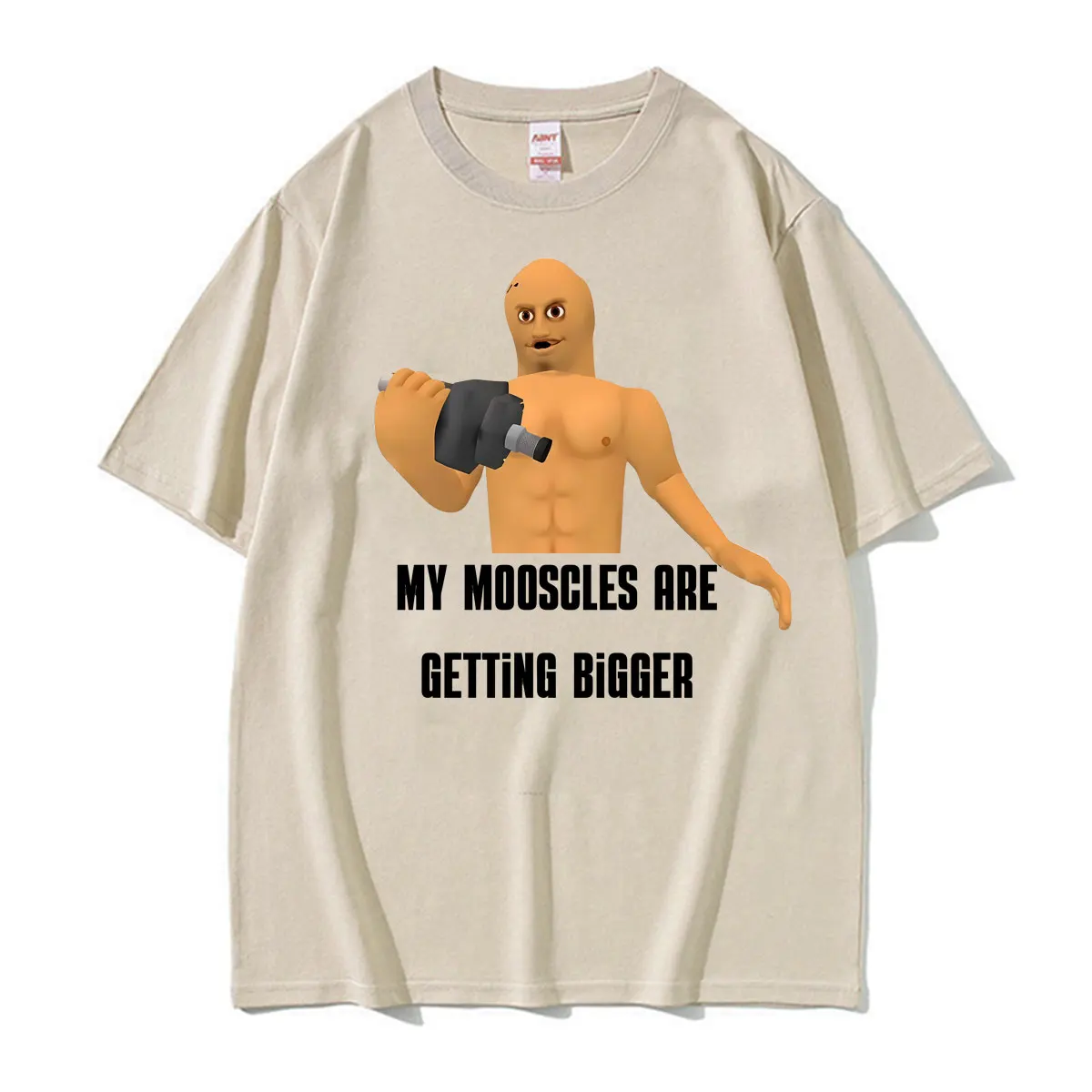 Meine Muskeln werden größer – Lustiges Meme-Fitness-Print-T-Shirt für Herren und Damen – Vintage Streetwear T-Shirt – Lässiges Baumwoll-T-Shirt – Detail 7