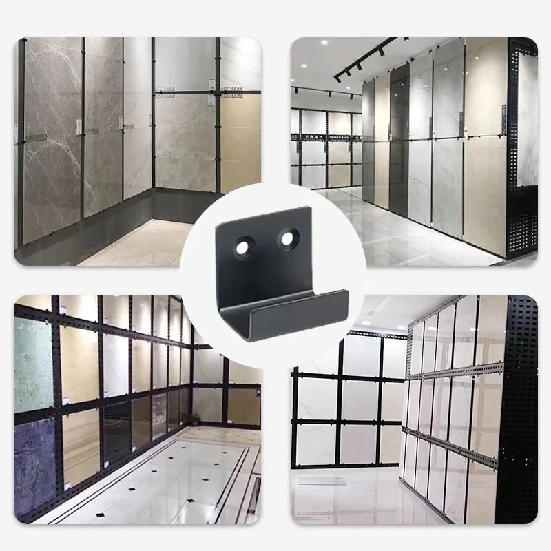 Wall hanger hanger fastener, practical hook tile display, black metal tile bracket public hook hanger heavy wall type