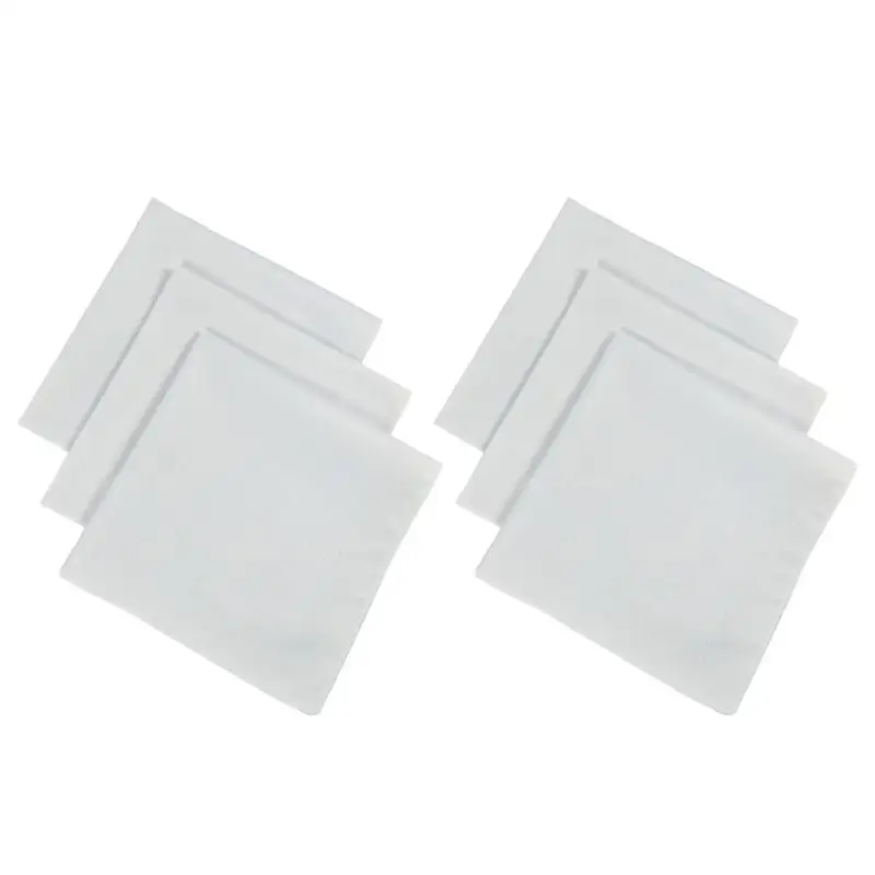 

6xStandard Size White Cotton Handkerchief 35x35cm for Daily Cleaning and Crafts