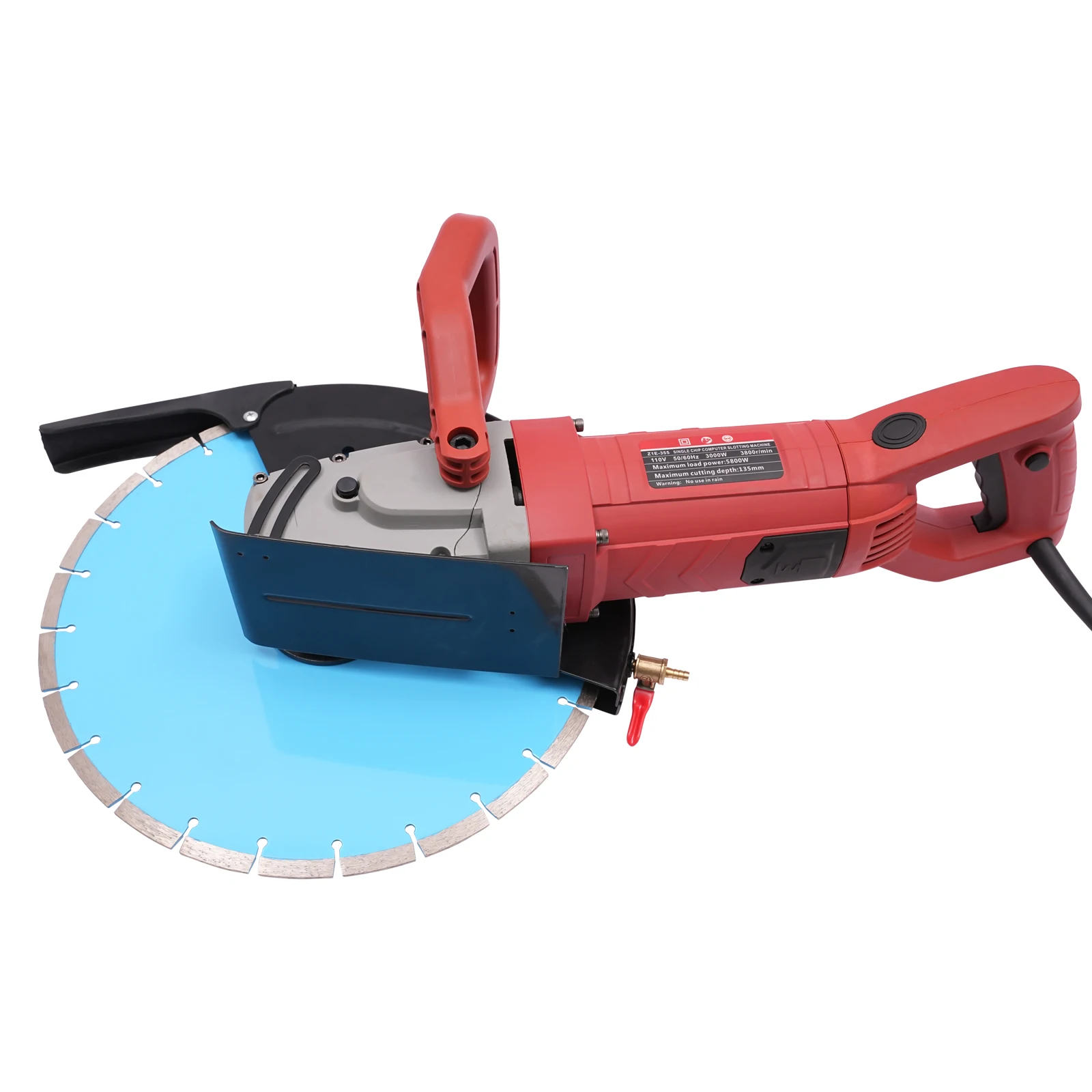 3000W Electric Concrete Saw Circular Brick Cutter Cutting Machine Walls Slotting with Water Fed Dust Suppression 3800r/min