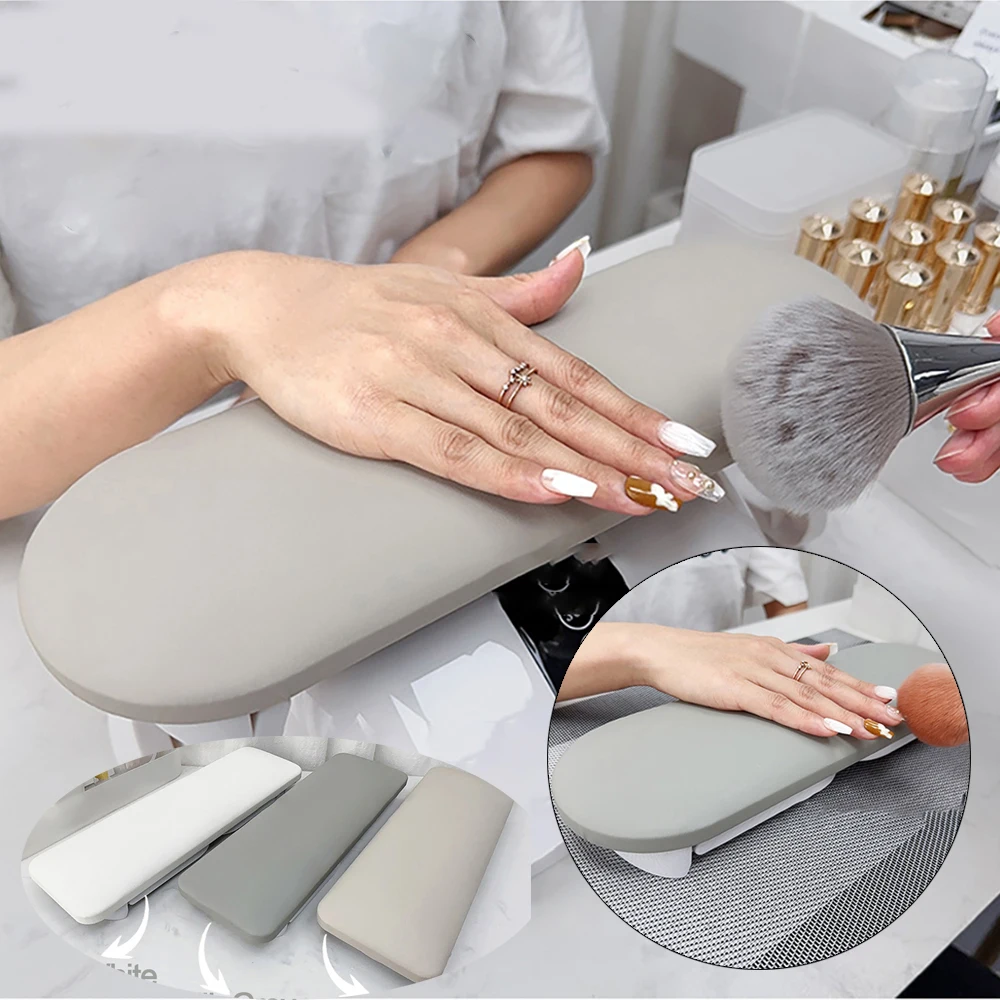 

Folding Hand Rest for Nail Art Hand Pillow With Cushion Adjustable Height Palm Arm Rest Table for Nails and Manicure Tool