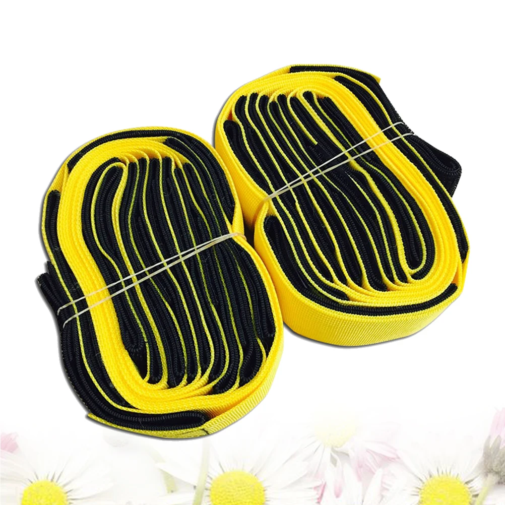 

2 Pcs Strap Elastic Tie Rope Band Straps Race Bands Earth Tones Yellow Game