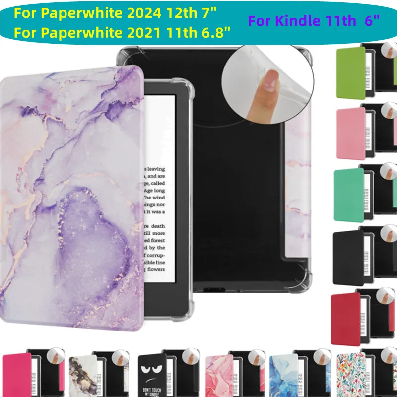 

Transparent Back Case for Kindle Paperwhite Colorsoft 2024 2022 11th 12th Generation 6'' 6.8'' 7 Inch Protective Smart Cover