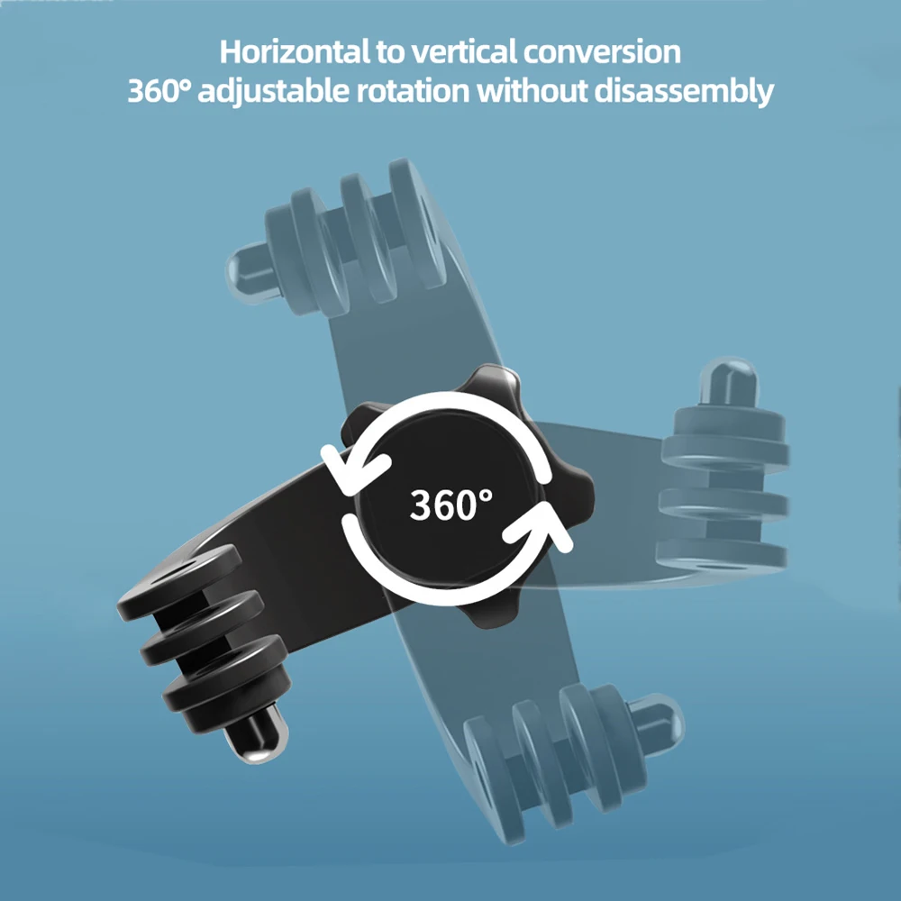 อะแดปเตอร์ยึดแนวตั้งสำหรับ GoPro 360 ° หมวกกันน็อคมอเตอร์ไซค์ที่ยึดคางที่ยึดสำหรับ GoPro ฮีโร่12 11 10 DJI Action 3 Insta360 X4 X3